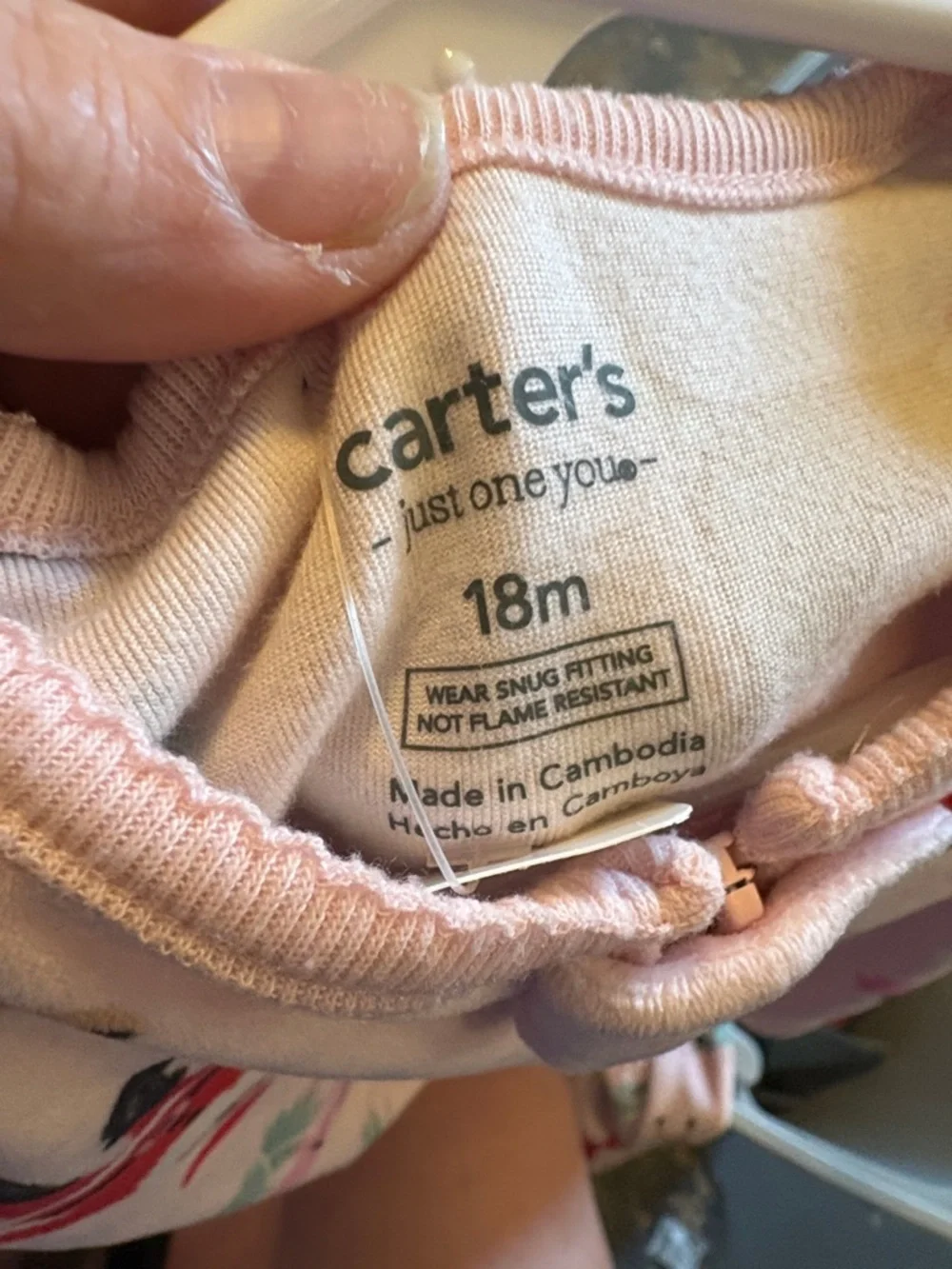 Carter's Light Pink Baby Romper with Printed Accents